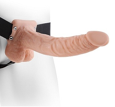FETISH FANTASY SERIES 9" HOLLOW STRAP-ON WITH BALLS