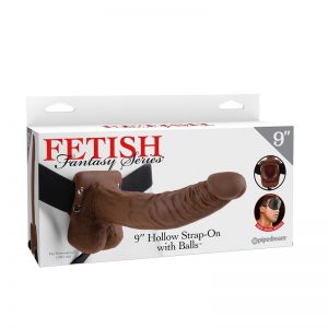 FETISH FANTASY SERIES 9" HOLLOW STRAP-ON WITH BALLS