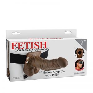 FETISH FANTASY SERIES 7" HOLLOW STRAP-ON WITH BALLS