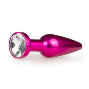 PLUG ANAL METÁLICO GRANDE DOURADO E ROSA