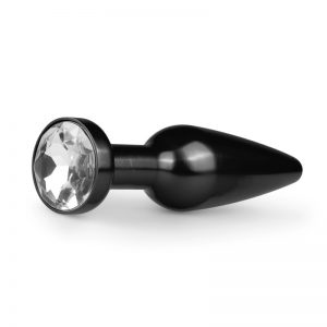 PLUG ANAL METÁLICO PRETO E TRANSPARENTE