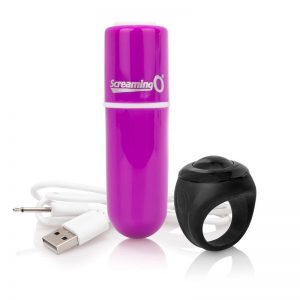 SCREAMING-O CHARGED VOOOM RECHARGEABLE REMOTE CONTROLLED BULLET VIBE PURPLE