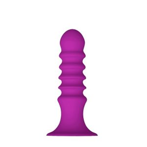 DREAM TOYS RIBBED PLUG WITH SUCTION CUP PURPLE II