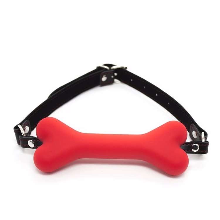 Mordaça Silicone Osso Vermelho