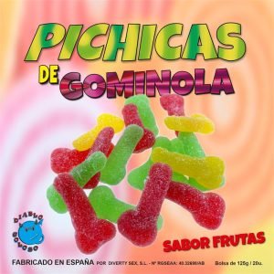 Gomas em Forma de Pénis Tutti-Frutti Com Açúcar