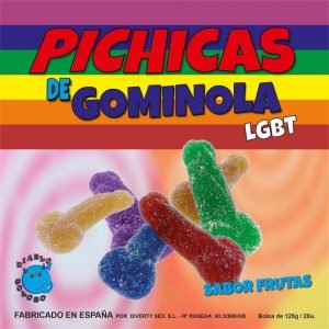 Gomas em Forma de Pénis LGBTQ+ Tutti-Frutti com Açúcar