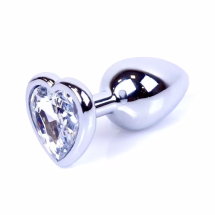 Plug prateado coração transparente