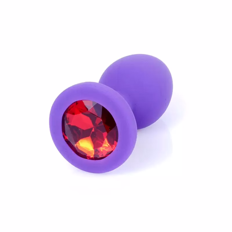 Plug Silicone Roxo Jóia Vermelha