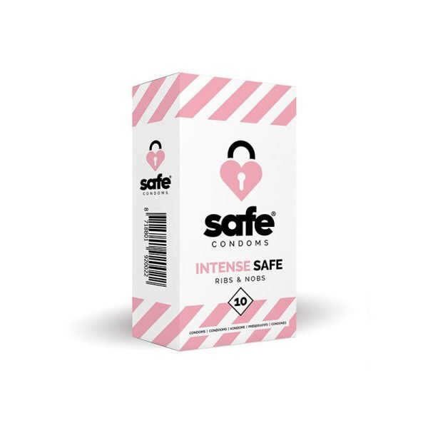 Caixa de 10 unidades de Preservativos Ribs & Nobs Safe