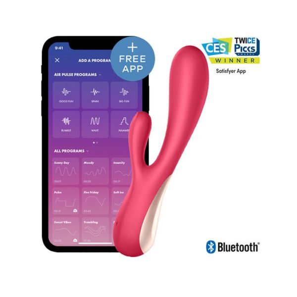 Vibrador com Estimulador Clitoriano Monoflex App Vermelho