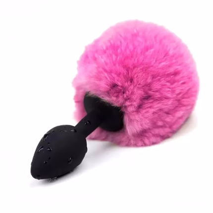 Plug Anal Silicone Pompom Rosa Cauda