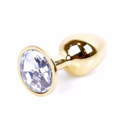 Plug dourado com brilhante transparente