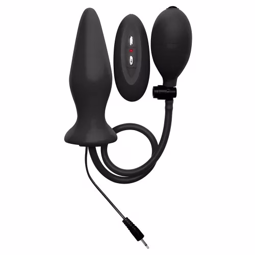 Plug Anal Insuflável Vibratório Preto