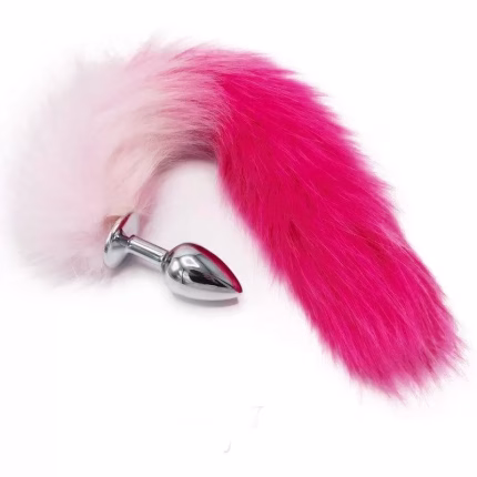 PLUG ANAL METÁLICO COM CAUDA DAISY ROSA